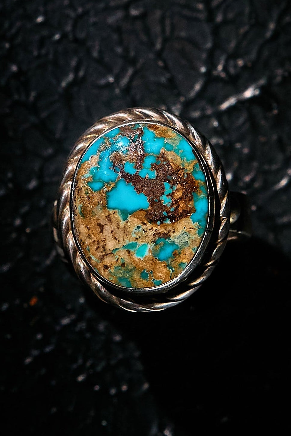 Ring with a turquoise stone on a silver 925 band