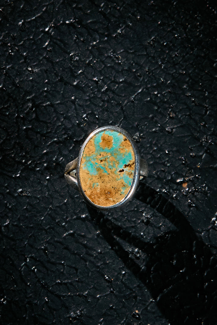 Turquoise ring with silver band 