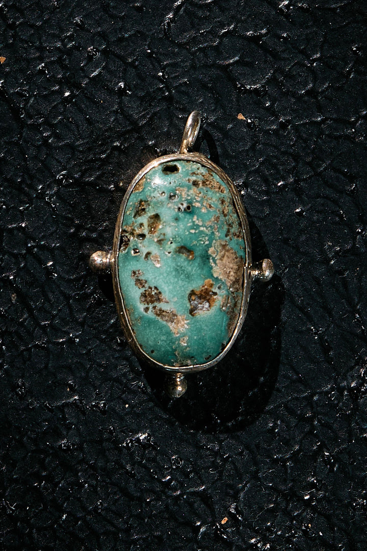 Rare Persian Turquoise stone pendant on 925 silver