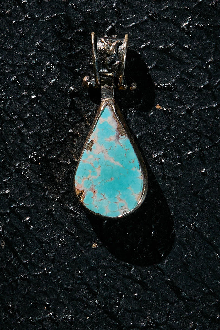 Rare Persian turquoise pendant in 925 silver