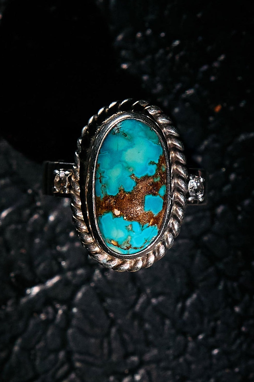 Turquoise ring with 925 silver setting 
