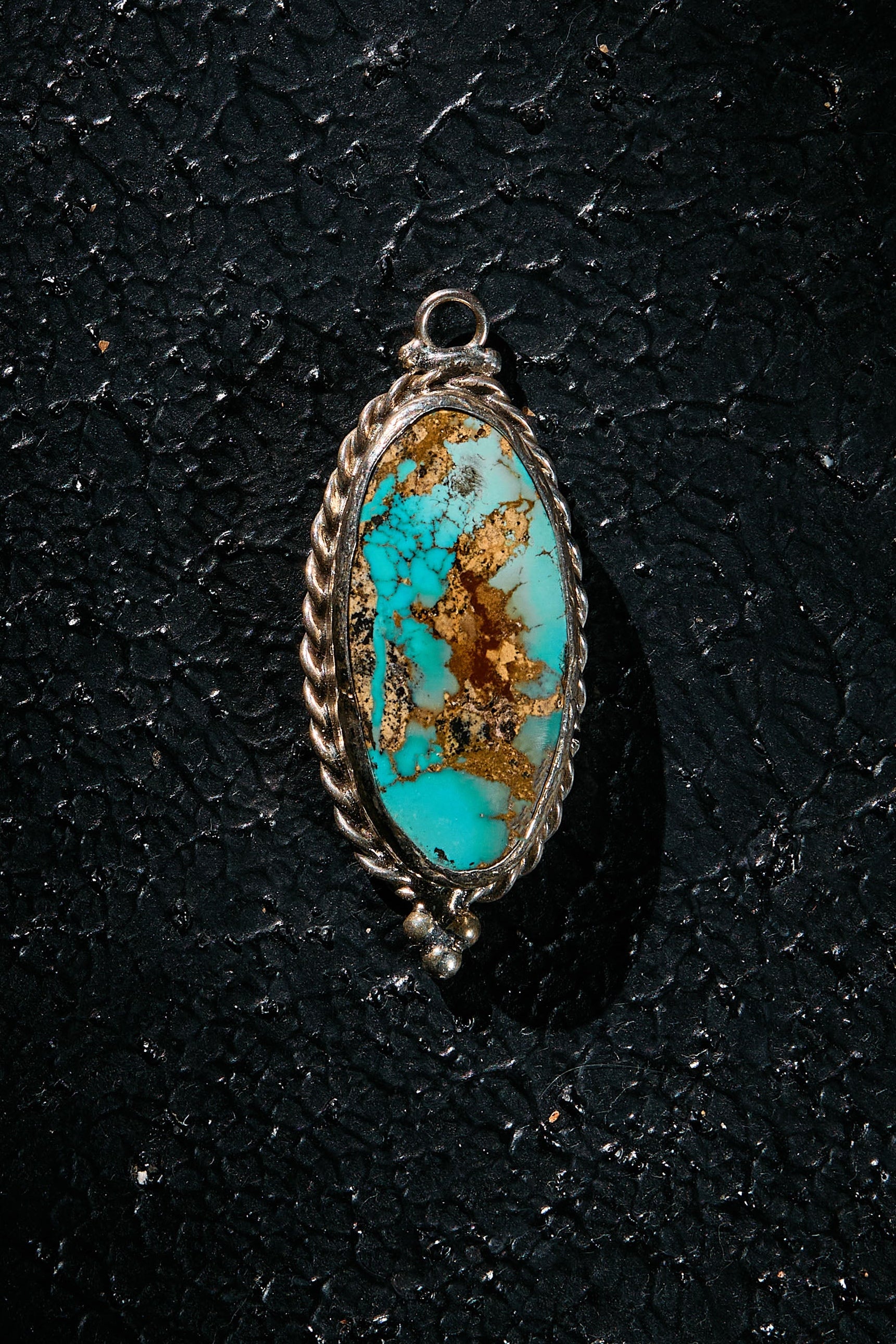 Rare natural Persian turquoise stone pendant