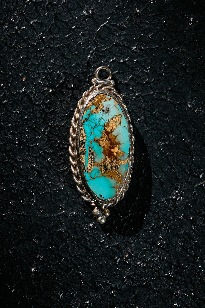 Rare natural Persian turquoise stone pendant