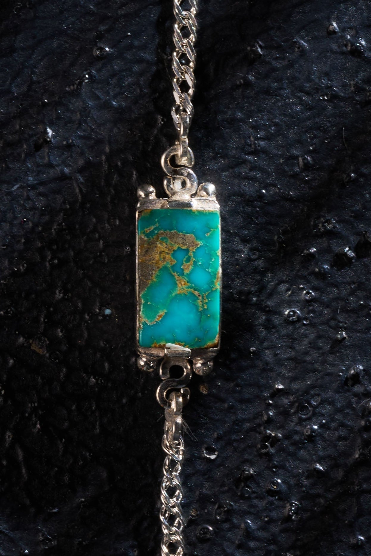 Turquoise stone on silver 925 bracelet