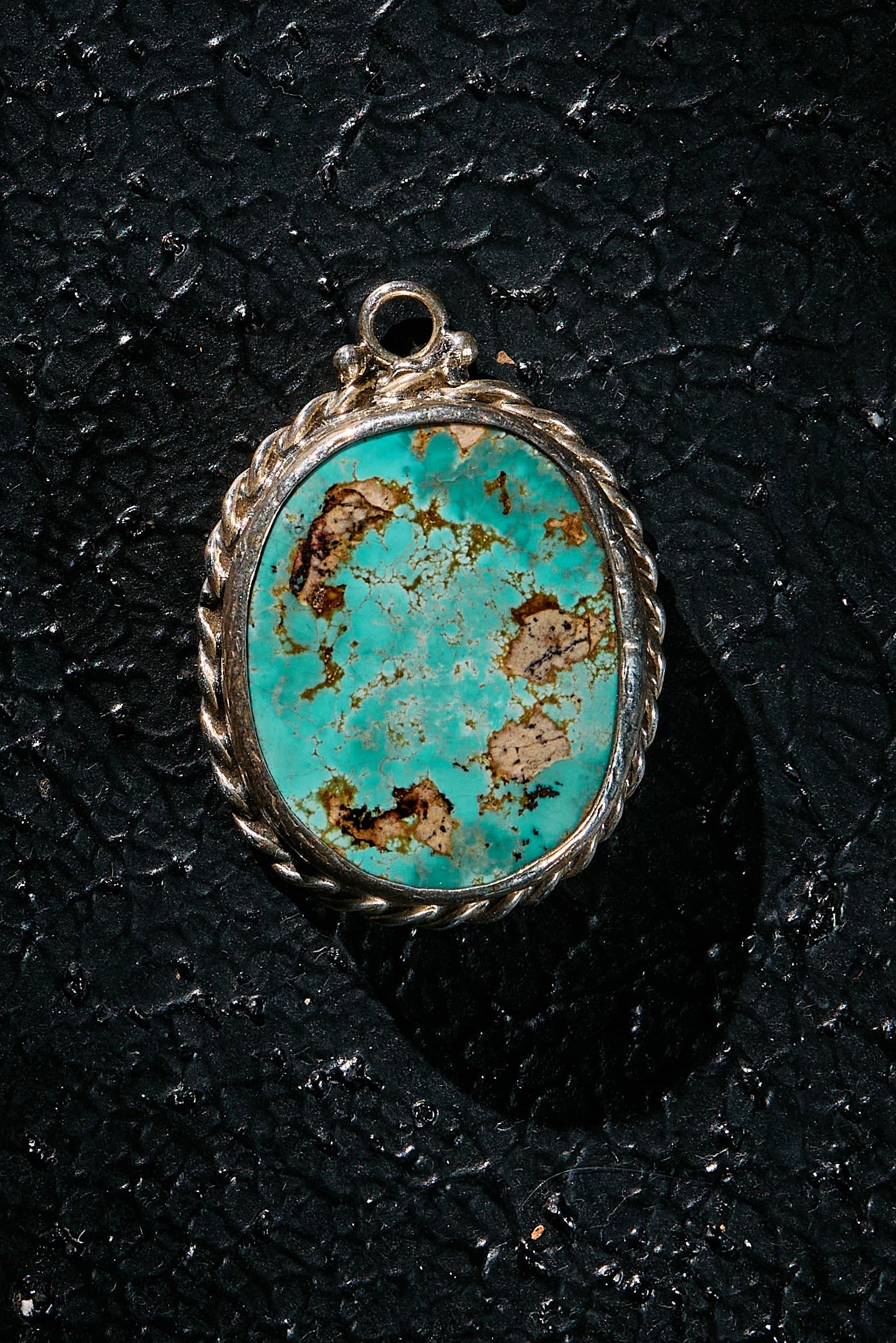 Rare Persian Turquoise handcrafted in 925. 