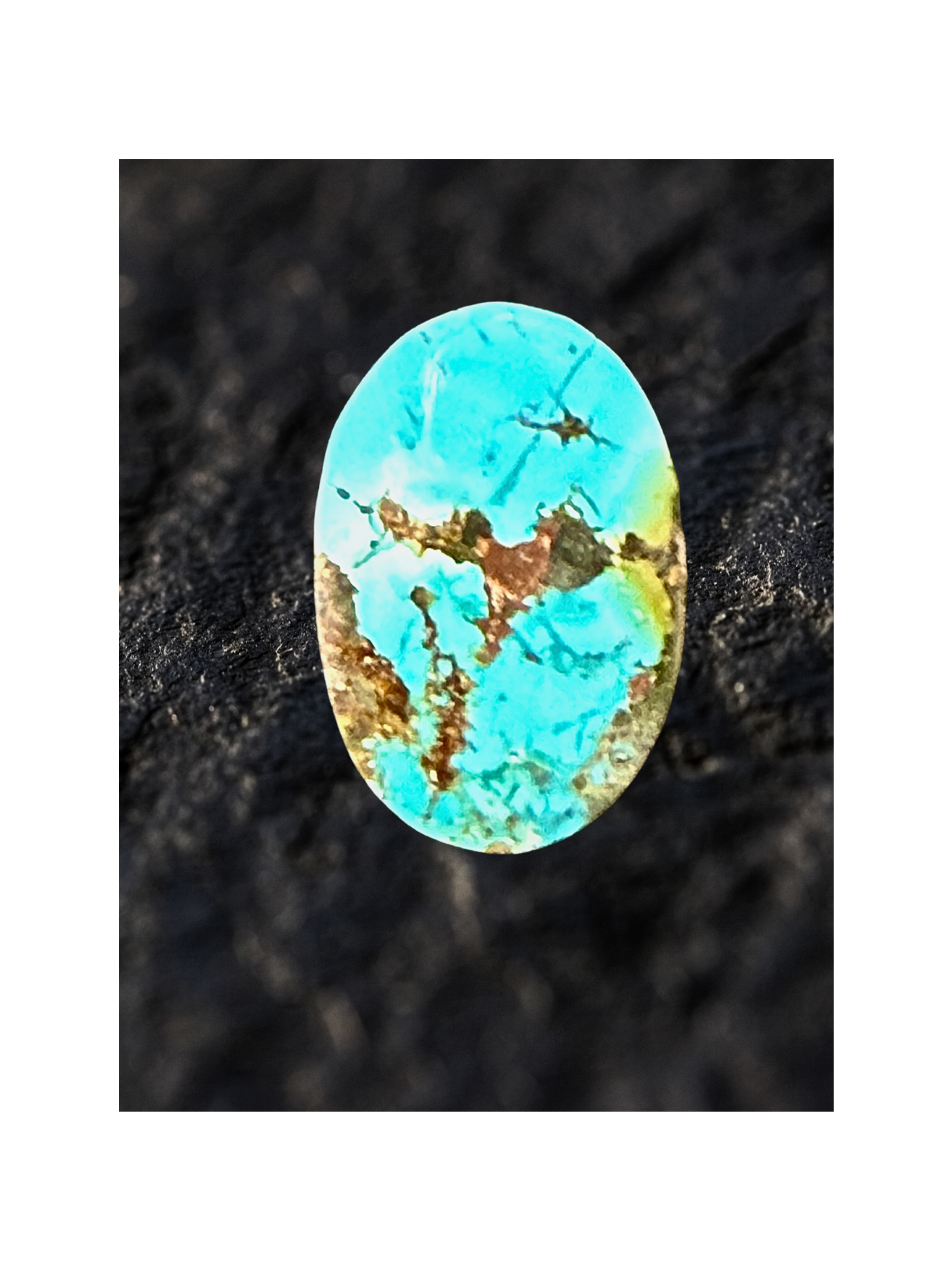 Rare Persian turquoise stone silver ring