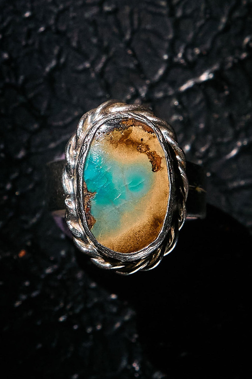 Silver ring with a turquoise stone