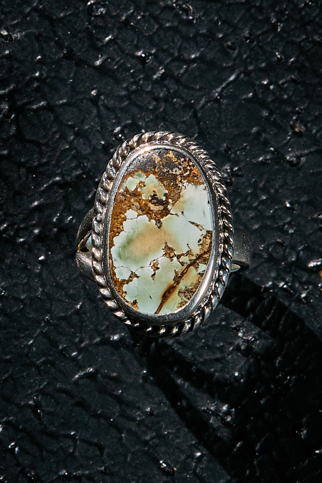 Rare turquoise stone set in 925